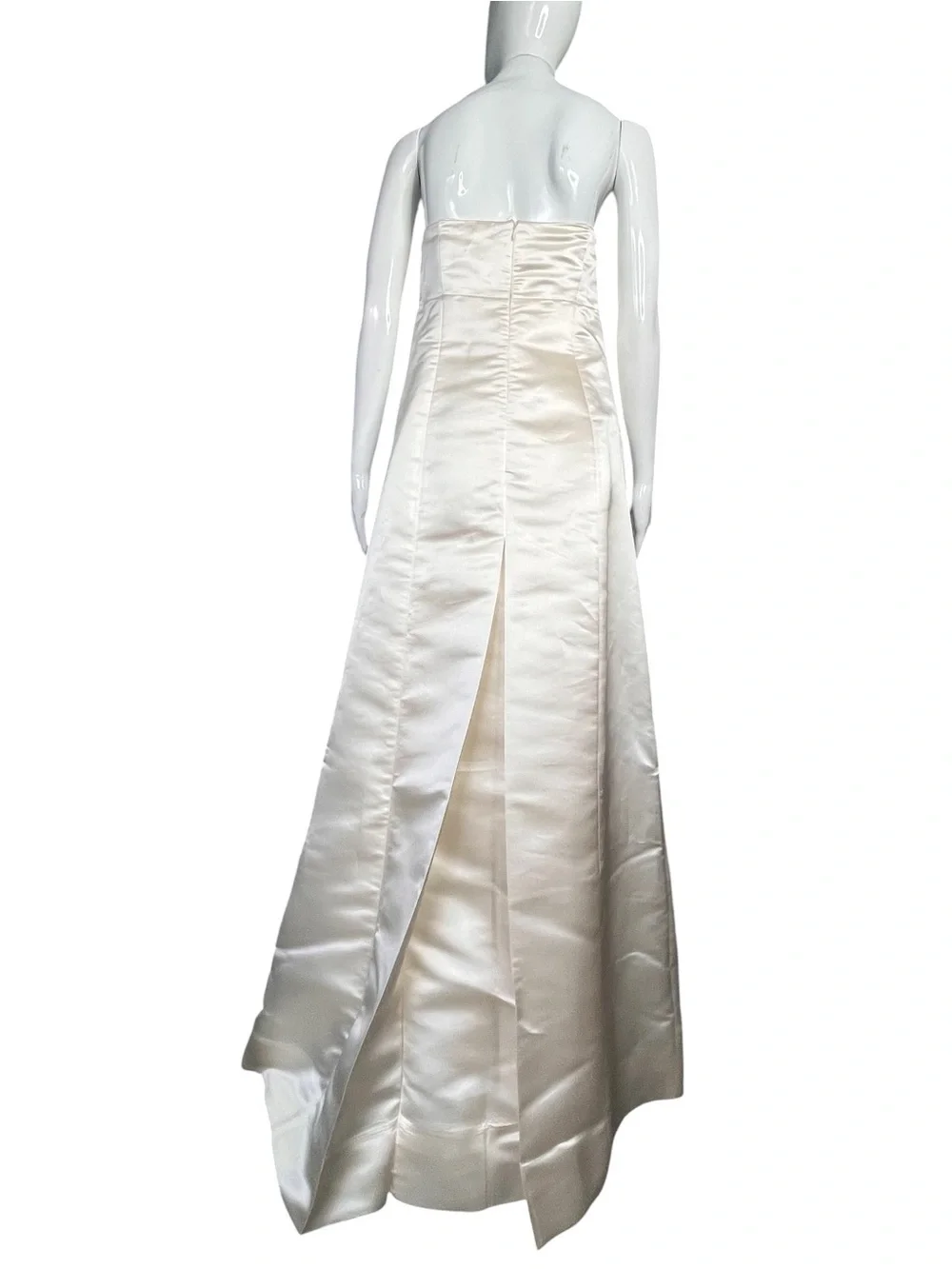 J.CREW Vivian Strapless Ivory 100% Silk Satin Wedding Bridal Gown Size 10
